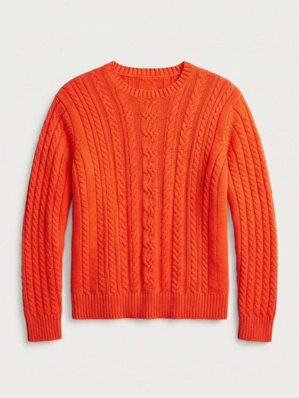 Amazon Essentials Women's Chunky Cable Knit Sweater Bright Orange XL